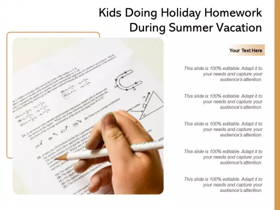 Kids Doing Holiday Homework During Summer Vacation Ppt PowerPoint Presentation File Graphics Template PDF