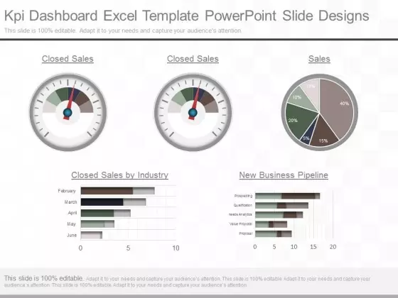 Kpi Dashboard Excel Template Powerpoint Slide Designs
