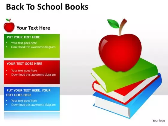 Kids Back To School Books PowerPoint Slides And Ppt Templates