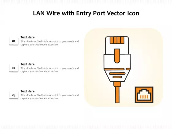 LAN Wire With Entry Port Vector Icon Ppt PowerPoint Presentation Icon Outline PDF