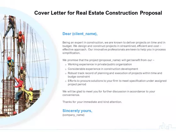 Land Holdings Building Cover Letter For Real Estate Construction Proposal Ppt Layouts Master Slide PDF
