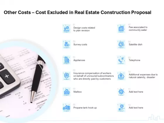 Land Holdings Building Other Costs Cost Excluded In Real Estate Construction Proposal Topics PDF