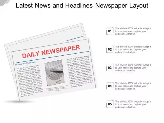 Latest News And Headlines Newspaper Layout Ppt PowerPoint Presentation Pictures Tips