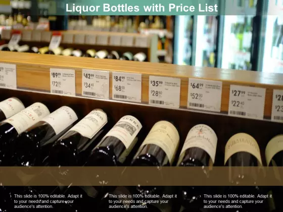 Liquor Bottles With Price List Ppt PowerPoint Presentation Layouts Layout Ideas