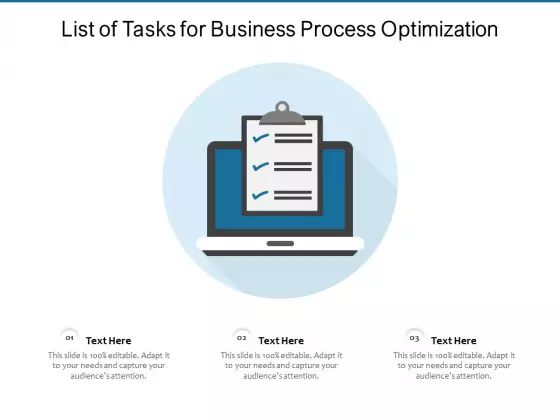 List Of Tasks For Business Process Optimization Ppt PowerPoint Presentation Gallery Show PDF