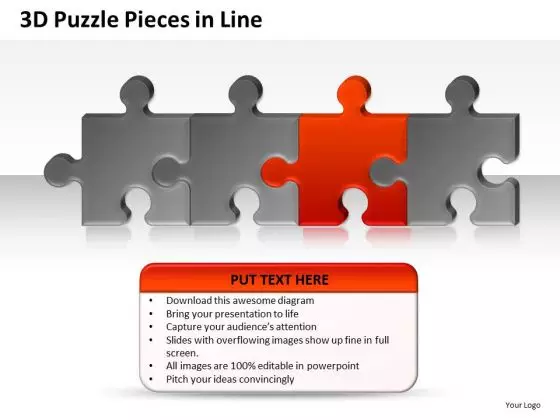 Line Of Puzzle Pieces In Line PowerPoint Slides And Ppt Diagram Templates