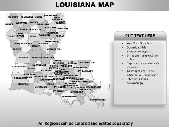 Louisiana PowerPoint Maps