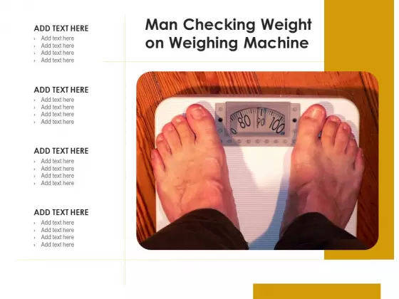 Man Checking Weight On Weighing Machine Ppt PowerPoint Presentation Gallery Clipart Images PDF