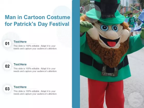 Man In Cartoon Costume For Patricks Day Festival Ppt PowerPoint Presentation Layouts Styles PDF