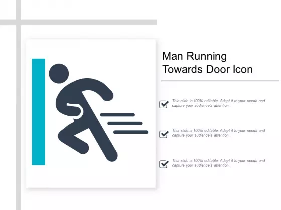 Man Running Towards Door Icon Ppt Powerpoint Presentation Layouts Topics