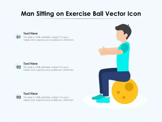 Man Sitting On Exercise Ball Vector Icon Ppt PowerPoint Presentation File Background Designs PDF