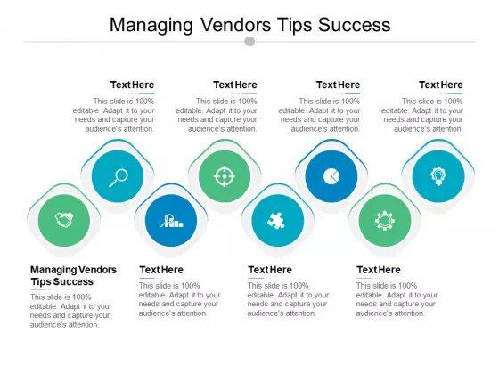 Managing Vendors Tips Success Ppt PowerPoint Presentation Styles Portrait Cpb
