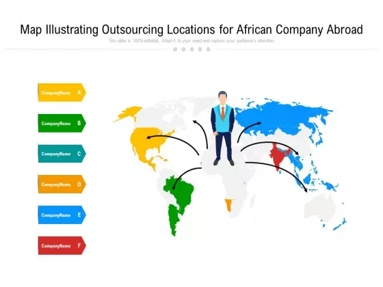 Map Illustrating Outsourcing Locations For African Company Abroad Ppt PowerPoint Presentation Gallery Microsoft PDF