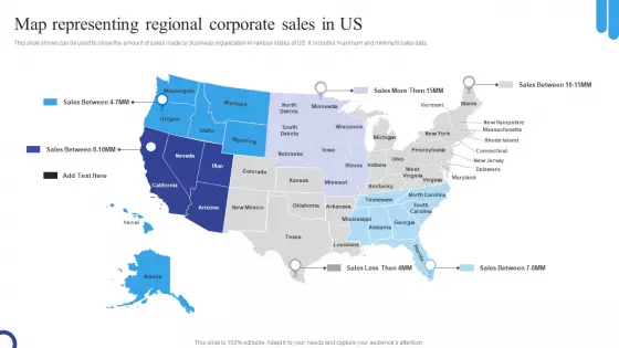 Map Representing Regional Corporate Sales In US Graphics PDF
