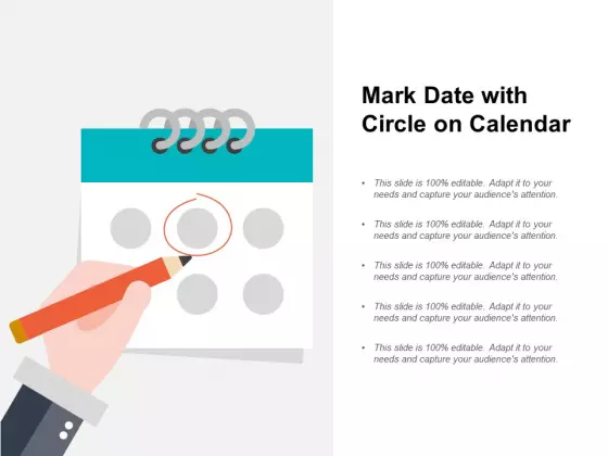 Mark Date With Circle On Calendar Ppt PowerPoint Presentation Professional Format