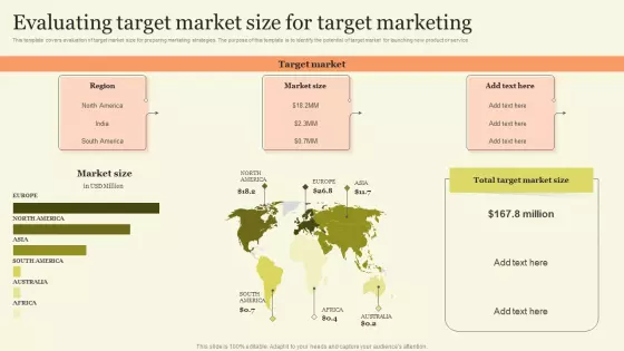 Marketing Techniques For Increasing Target Audience Evaluating Target Market Size For Target Marketing Microsoft PDF