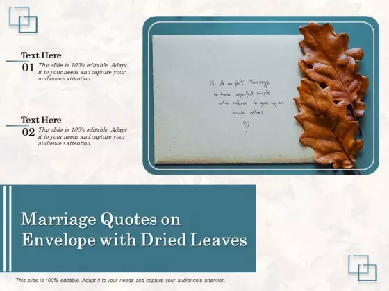 Marriage Quotes On Envelope With Dried Leaves Ppt PowerPoint Presentation Gallery Inspiration PDF