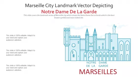 Marseille City Landmark Vector Depicting Notre Dame De La Garde PowerPoint Presentation Ppt Template PDF