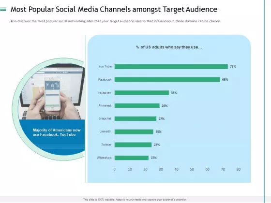 Measuring Influencer Marketing ROI Most Popular Social Media Channels Amongst Target Audience Designs PDF