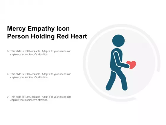 Mercy Empathy Icon Person Holding Red Heart Ppt PowerPoint Presentation Pictures Background