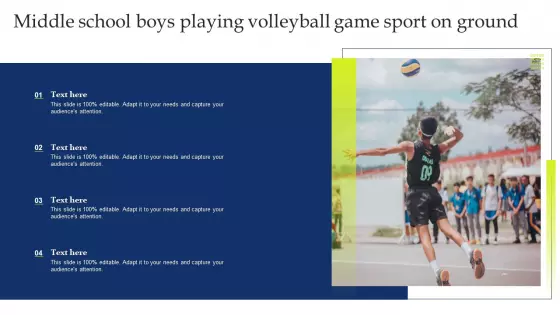 Middle School Boys Playing Volleyball Game Sport On Ground Elements PDF