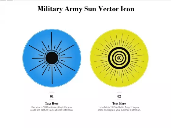 Military Army Sun Vector Icon Ppt PowerPoint Presentation Gallery Clipart PDF