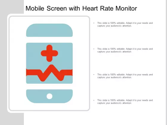 Mobile Screen With Heart Rate Monitor Ppt Powerpoint Presentation Model Information