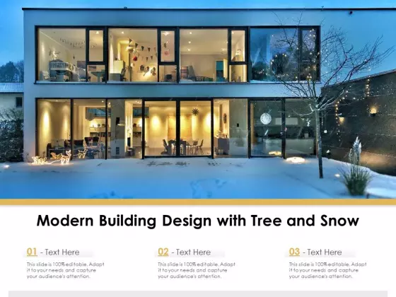 Modern Building Design With Tree And Snow Ppt PowerPoint Presentation Gallery Designs Download PDF