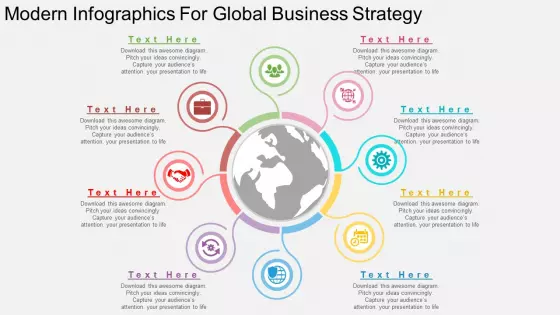 Modern Infographics For Global Business Strategy Powerpoint Template