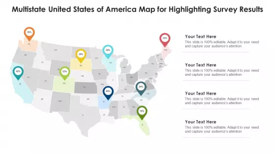 Multistate United States Of America Map For Highlighting Survey Results Ppt PowerPoint Presentation Gallery Introduction PDF