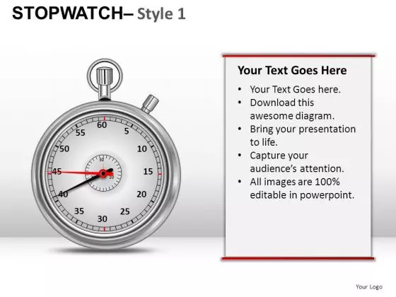 Multicolor Stopwatch 1 PowerPoint Slides And Ppt Diagram Templates