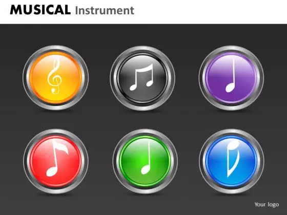 Music Notes Icons PowerPoint Graphics Slides
