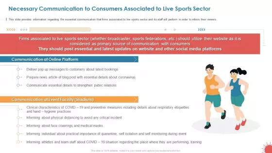 Necessary Communication To Consumers Associated To Live Sports Sector Mockup PDF