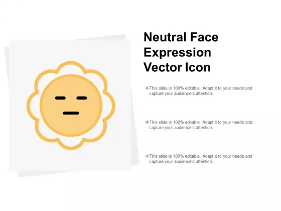 Neutral Face Expression Vector Icon Ppt PowerPoint Presentation Summary Guidelines