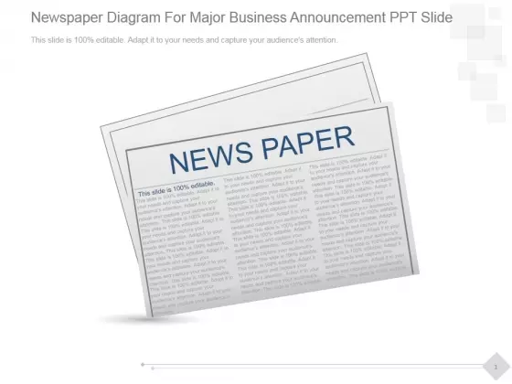 Newspaper Diagram For Major Business Announcement Ppt PowerPoint Presentation Styles