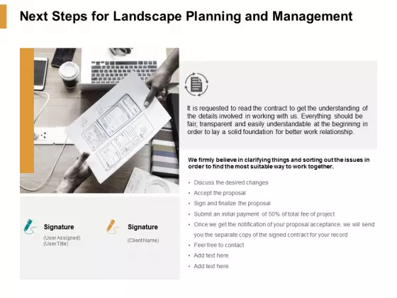Next Steps For Landscape Planning And Management Ppt PowerPoint Presentation Professional Pictures