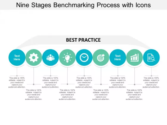 Nine Stages Benchmarking Process With Icons Ppt Powerpoint Presentation Infographics Information