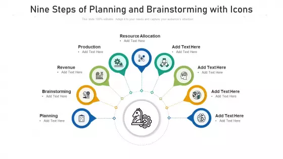 Nine Steps Of Planning And Brainstorming With Icons Ppt Powerpoint Presentation File Example Topics PDF