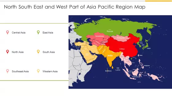 North South East And West Part Of Asia Pacific Region Map Ppt Example 2015 PDF