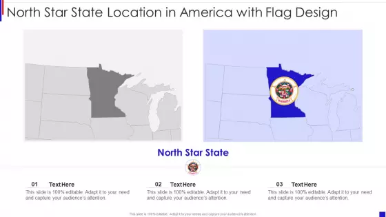 North Star State Location In America With Flag Design Inspiration PDF