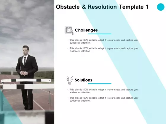 Obstacle And Resolution Challenges Ppt PowerPoint Presentation Styles Information