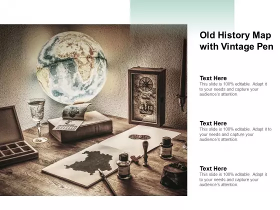 Old History Map With Vintage Pen Ppt PowerPoint Presentation Professional Graphics Example Cpb