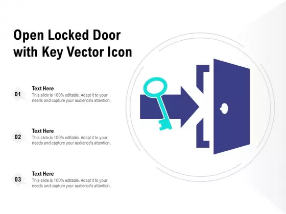 Open Locked Door With Key Vector Icon Ppt PowerPoint Presentation Outline Inspiration PDF