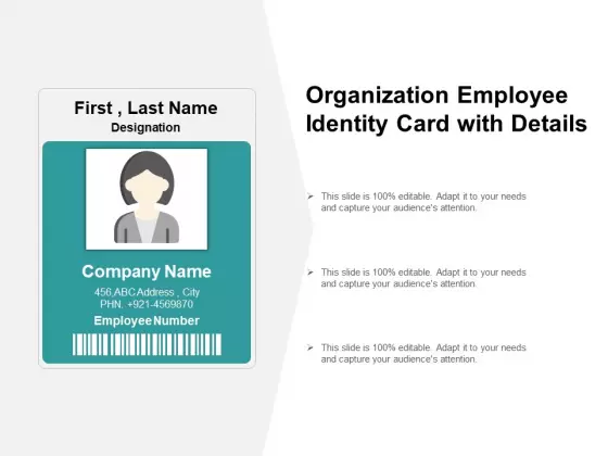 Organization Employee Identity Card With Details Ppt PowerPoint Presentation Show Gallery