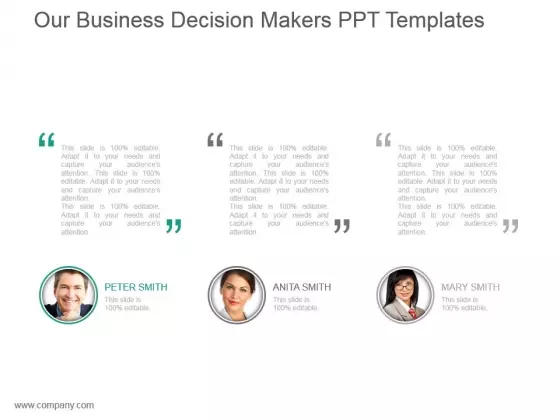 Our Business Decision Makers Ppt Templates