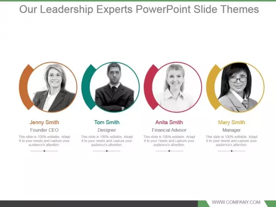 Our Leadership Experts Powerpoint Slide Themes