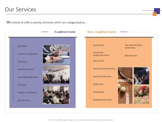 Our Services Celebration Ppt PowerPoint Presentation Show Example Topics