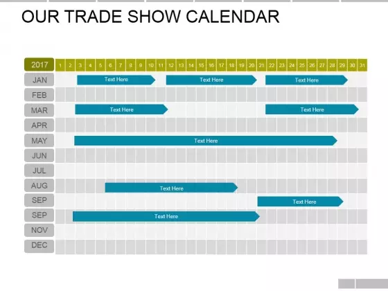 Our Trade Show Calendar Ppt PowerPoint Presentation Gallery Slide Download