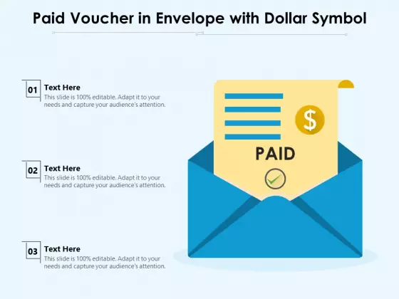 Paid Voucher In Envelope With Dollar Symbol Ppt PowerPoint Presentation Outline Gridlines PDF