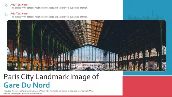 Paris City Landmark Image Of Gare Du Nord PowerPoint Presentation Ppt Template PDF